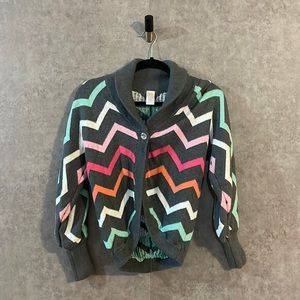 Gymboree Grey Chevron Stripe Sweater Cardigan